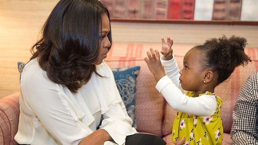 Die kleine Parker Curryzu Gast bei Michelle Obama