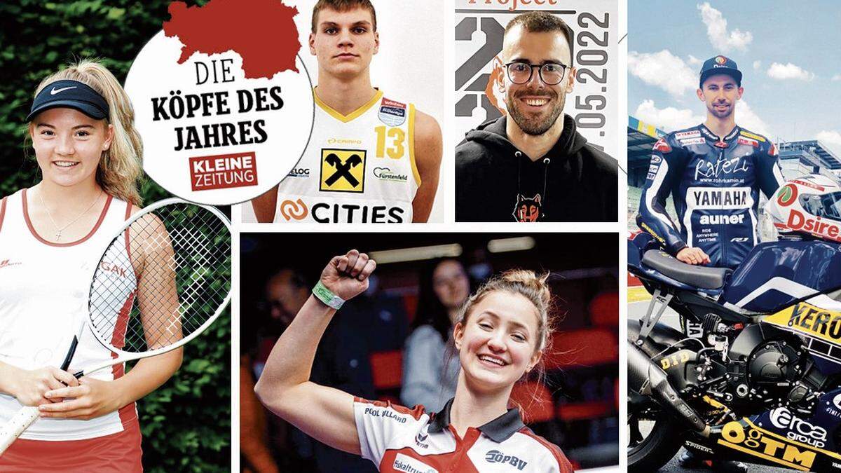 Die Nominierten in der Kategorie Sport: Marlene Hermann, Fynn Schott, Stefan Kniely, Geri Gesslbauer und Lena Primus