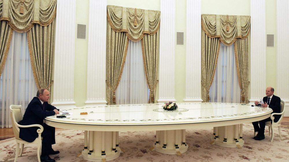 Das letzte Treffen zwischen Scholz und Putin fand am 15.2.2022 statt 