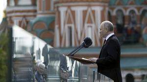 Putin hält eine Rede anlässlich der Feierlichkeiten: &quot;Gegen unser Vaterland wurde ein echter Krieg entfesselt&quot;, sagte er