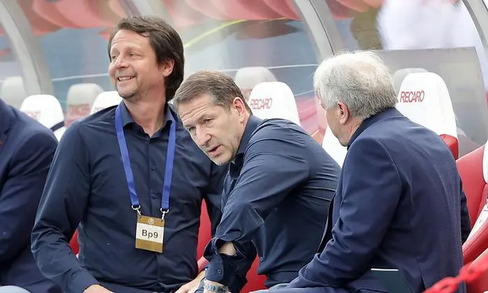 Sportdirektor Peter Schöttel, Teamchef Franco Foda und Präsident Leo Windtner