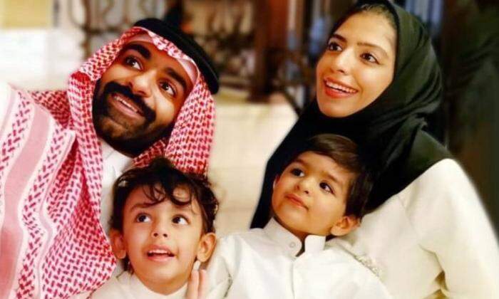 Salma al-Shihab mit ihrer Familie. 