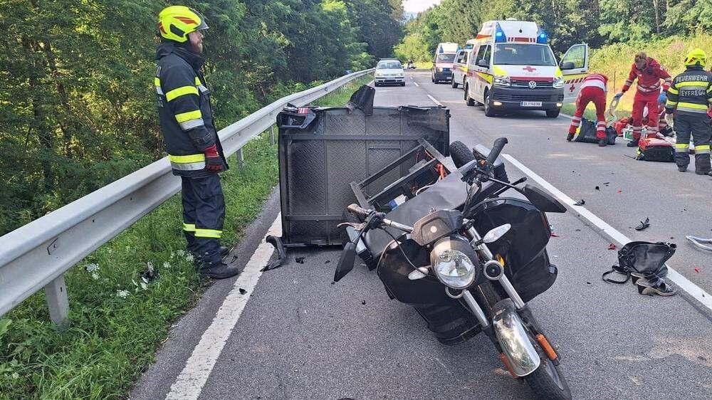 Im Juli kam es in Wies zu einem Verkehrsunfall mit zwei Verletzten auf der B 76