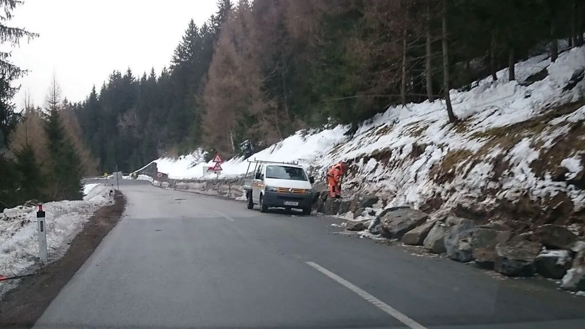 Die Arbeiten auf der Gailtalstraße haben wieder begonnen