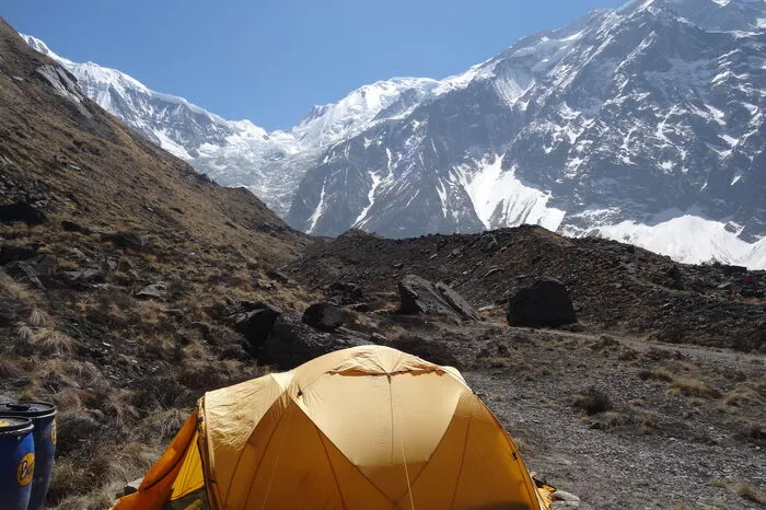 Lager im Annapurna-Massiv.