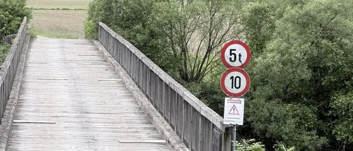 Die hölzerne Chromwerkbrücke ist ab 21. September gesperrt