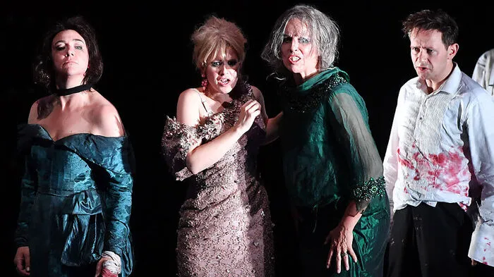 Exterminating Angel: Christine Rice, Sally Matthews, Anne Sofie von Otter, Lestyn Davies  bei der Fotoprobe