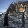 Zerstörung in Gaza, durch Gegenangriffe der Israelis