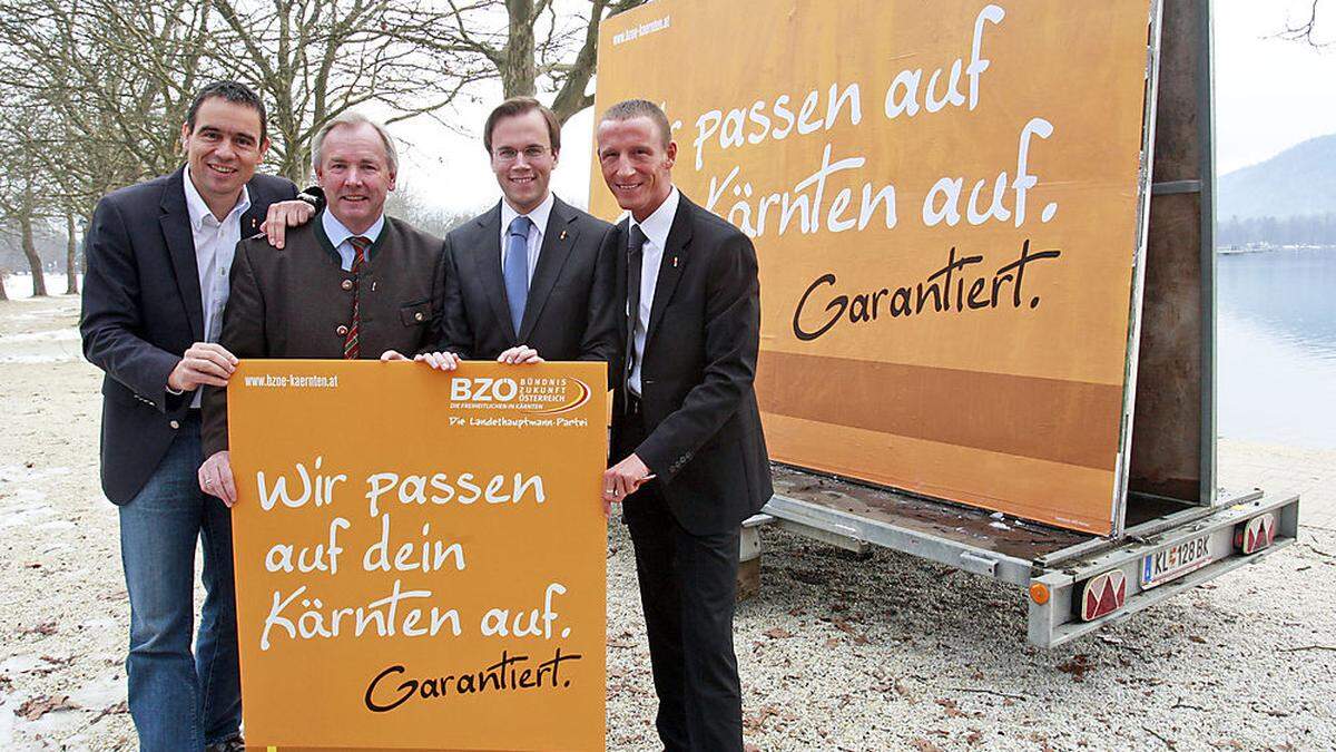 Der frühere freiheitliche Parteichef Uwe Scheuch, Ex-Landeshauptmann Gerhard Dörfler, Harald Dobernig, Stefan Petzner (von links)