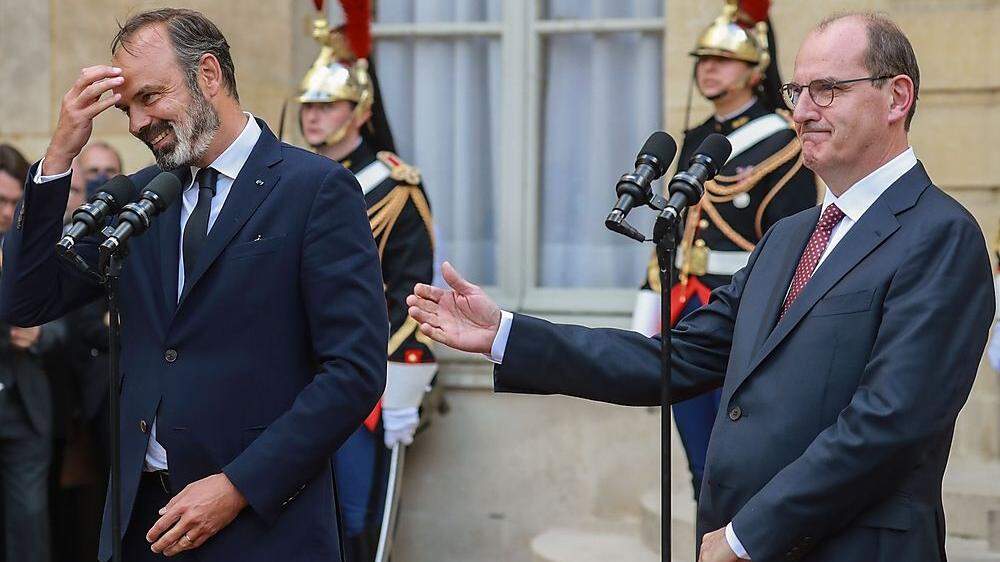 Der Alte und der Neue: Édouard Philippe (links) wird von Jean Castex als Premier abgelöst
