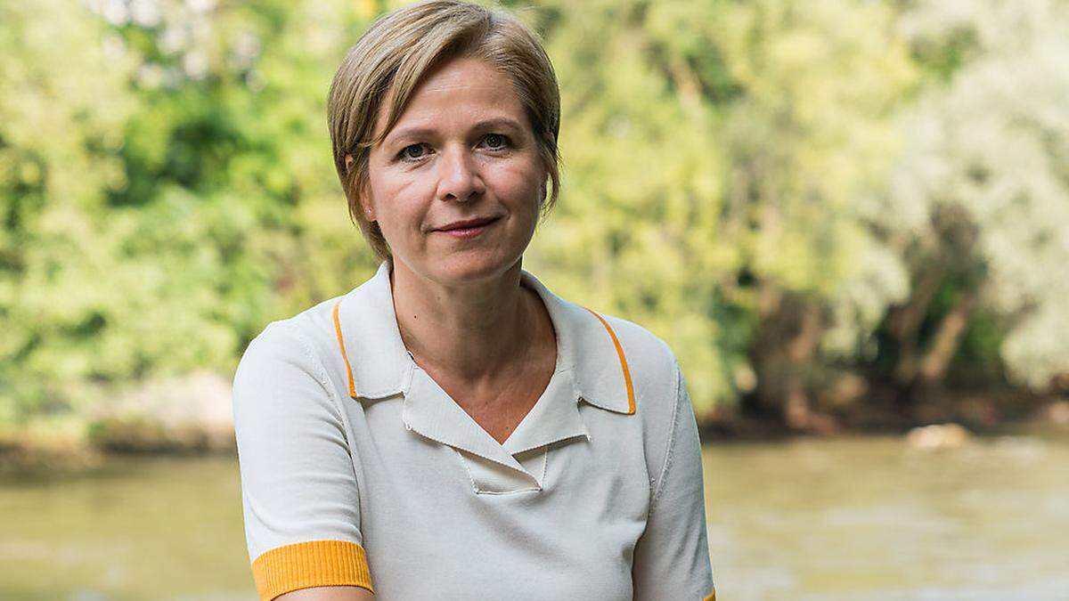 Stadträtin Judith Schwentner geht gerne an der Murpromenade laufen