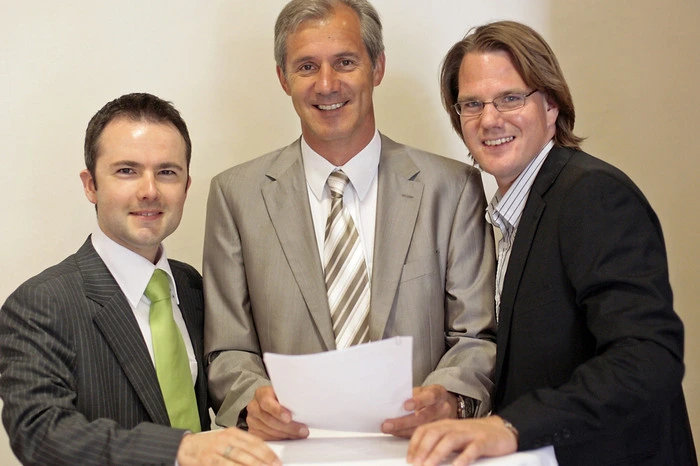 2007: Landesgeschäftsführer Thomas Goritschnig, Landesparteiobmann Josef Martinz und Rumpold, der 2007 Büroleiter von Martinz wurde.