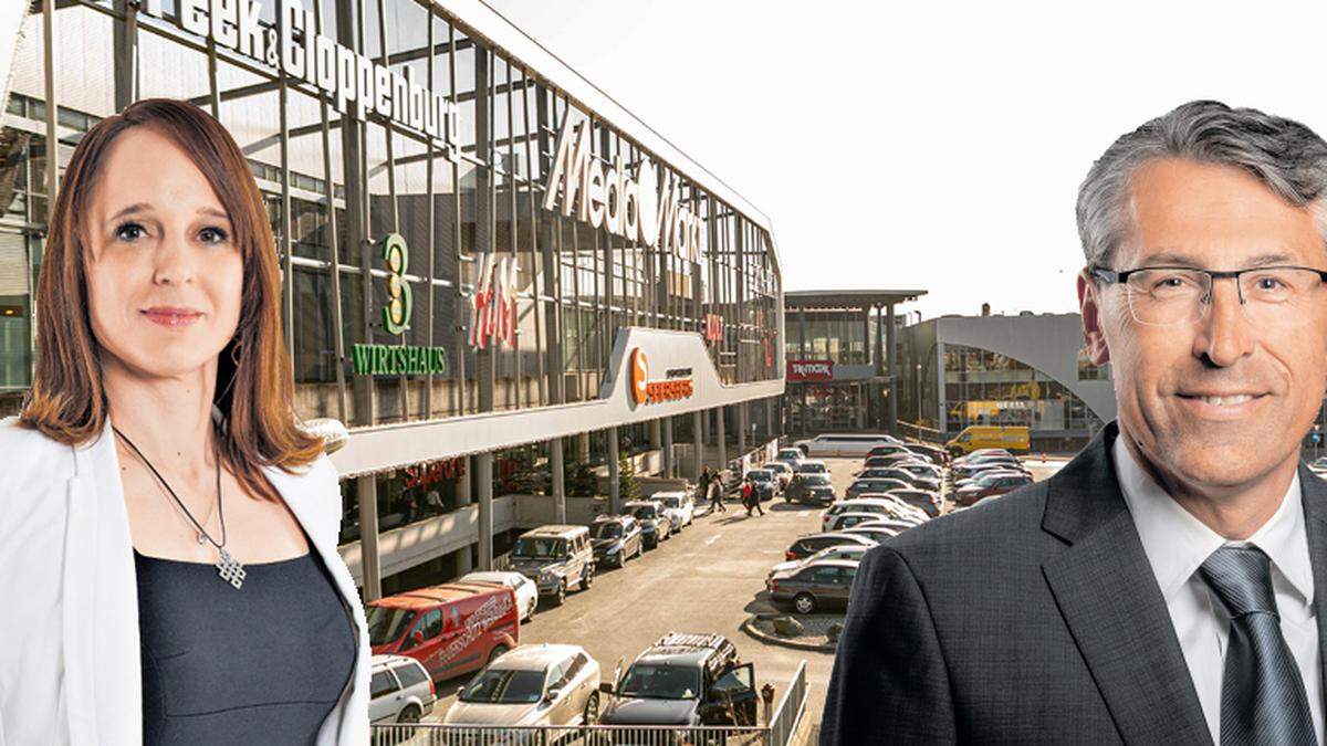 Heidelinde Zinser ist Centermanagerin in der Shoppingcity Seiersberg, Anton Cech seit Jänner neuer Geschäftsführer, der auch an der Spitze der SC Wels ist
