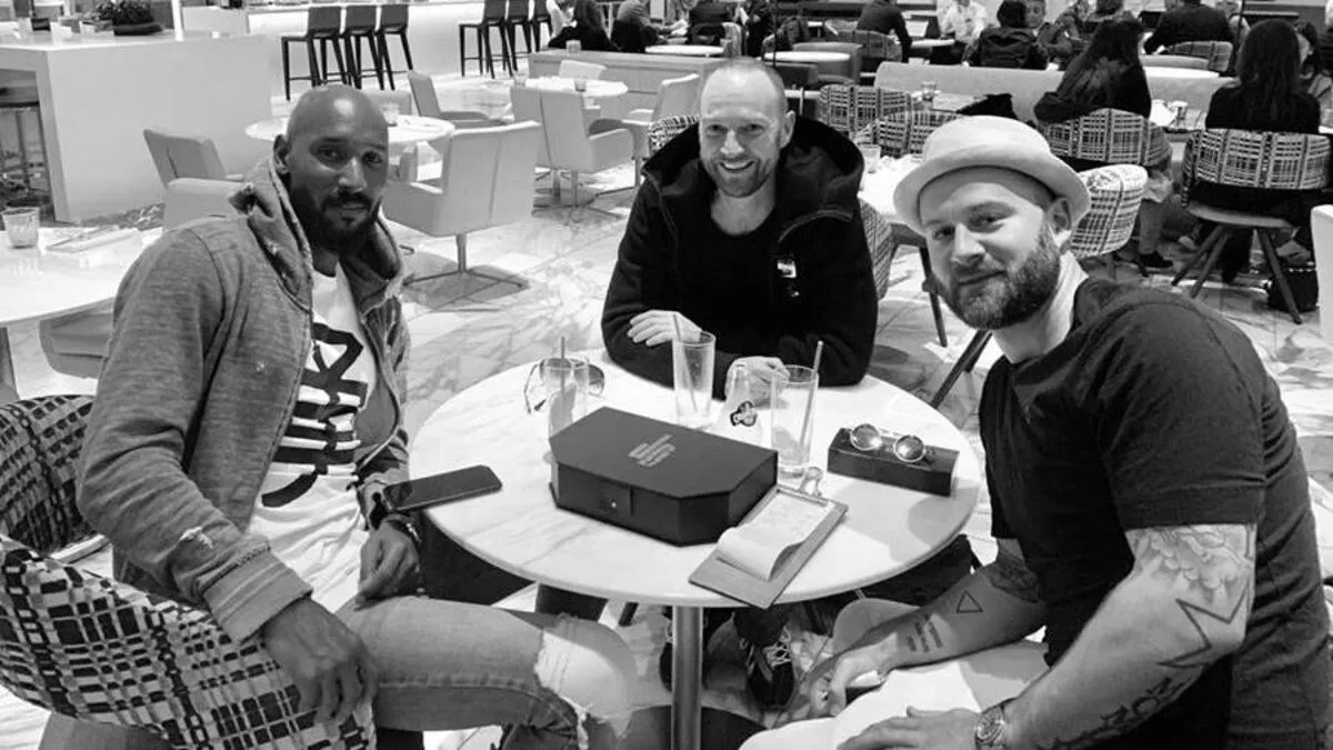 Erstes Treffen in Paris: Nicolas Anelka, Martin und Andreas Lasnik