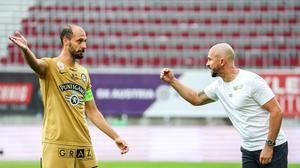 Jon Gorenc Stankovic und Coach Christian Ilzer (Sturm).