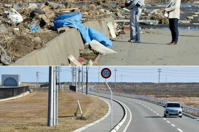 In Wirklichkeit türmten sich die Wassermassen aber noch deutlich höher auf. Sie überwanden Hügel und Tsunami-Schutzwälle, rissen Häuser mit sich und verwüsteten ganze Landstriche. Für Ofunato im Bezirk Iwate errechnete die Meteorologiebehörde nachträglich anhand von Spuren an den Gebäuden, dass die Tsunami-Wellen eine Höhe von bis zu 16,70 Metern erreichten.