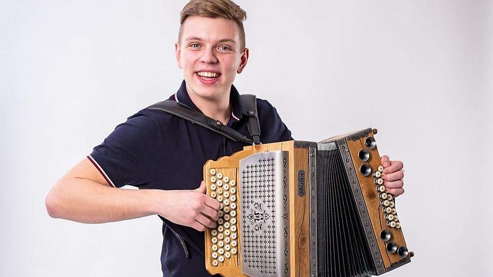 Spielt leidenschaftlich gerne Ziehharmonika: Martin Tschernko aus Bleiburg