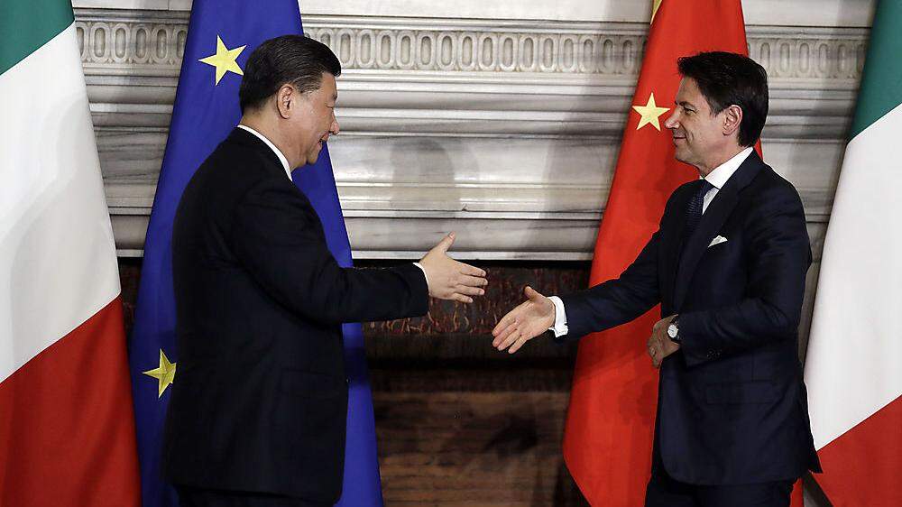 Chinas Präsident Xi Jinping und Italiens Premier Giuseppe Conte 