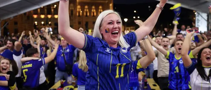 Nicht nur die Fans der bosnischen Mannschaft sind Feuer und Flamme für ihr Land