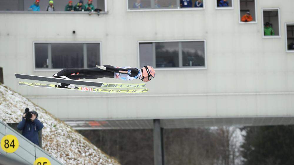 Stefan Kraft 2019 in Garmisch. Damals reichte es nur für den 49. Platz