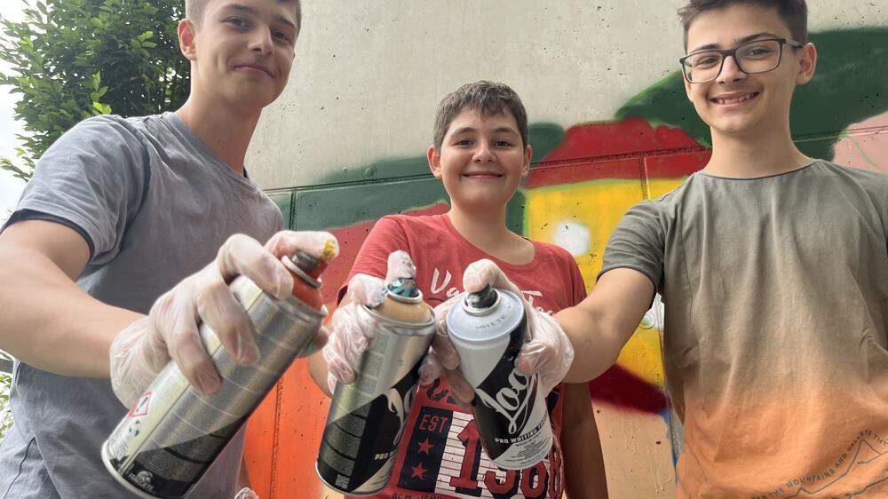 Schüler der Mittelschule Sinabelkirchen griffen zu den Spraydosen