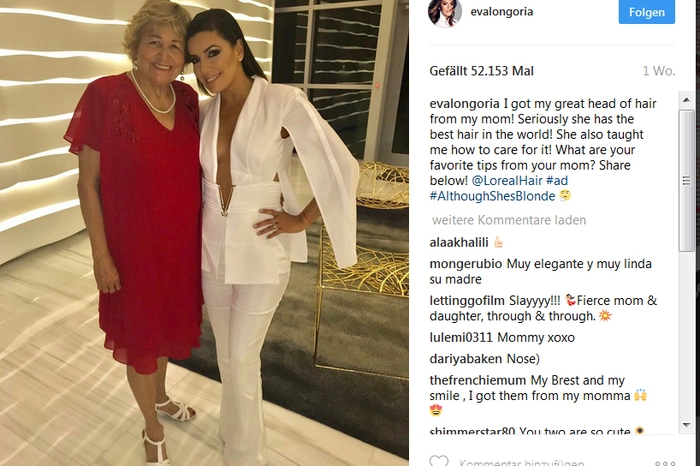 Eva Longoria nimmt Mama Ella Eva Mireles gerne zu Events mit.