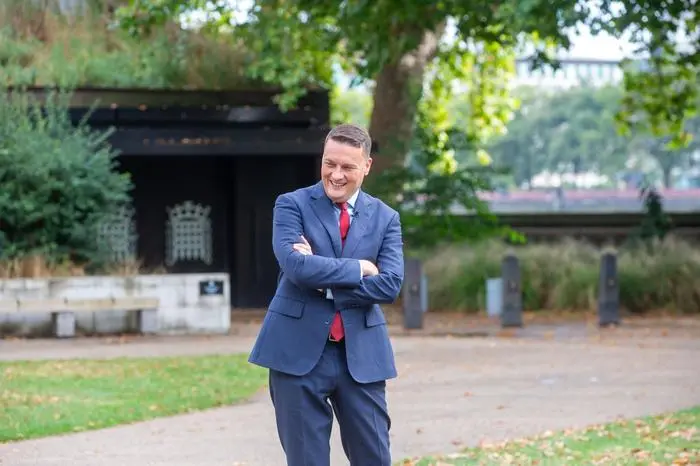 September 8, 2024, London, England, United Kingdom: Health Secretary WES STREETING is seen speaking to GB News in Westminster as he appears on Sunday political shows. London United Kingdom - ZUMAs262 20240908_zip_s262_108 Copyright: xTayfunxSalcix