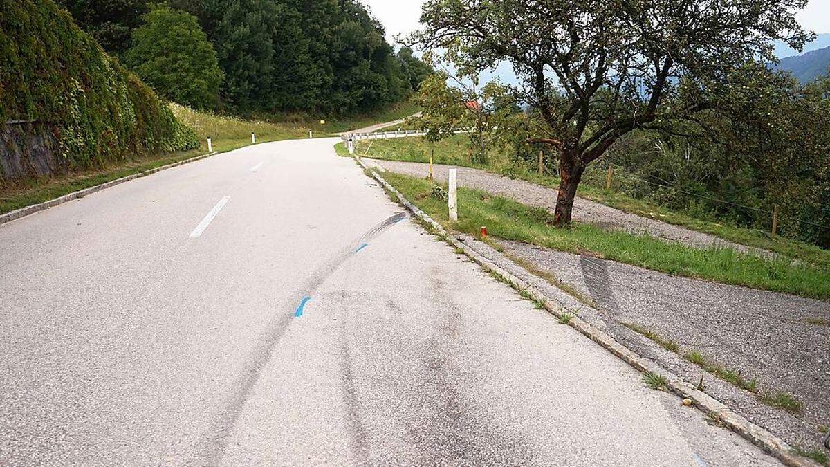 An dieser Stelle der L 126 ereignete sich der tödliche Unfall