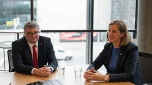 Die zwei steirischen Staatssekretäre Barbara Eibinger-Miedl (ÖVP) und Jörg Leichtfried (SPÖ) im Interview in Graz