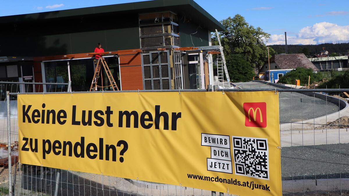 Die McDonald's-Filiale in Feldkirchen nimmt Formen an. Im Juli wird eröffnet 