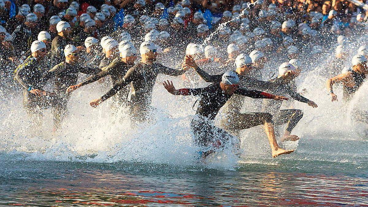 Schon beim Ironman-Start beginnt die große Hektik