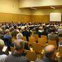 Die UVP-Verhandlung in der Mehrzweckhalle in Schwanberg