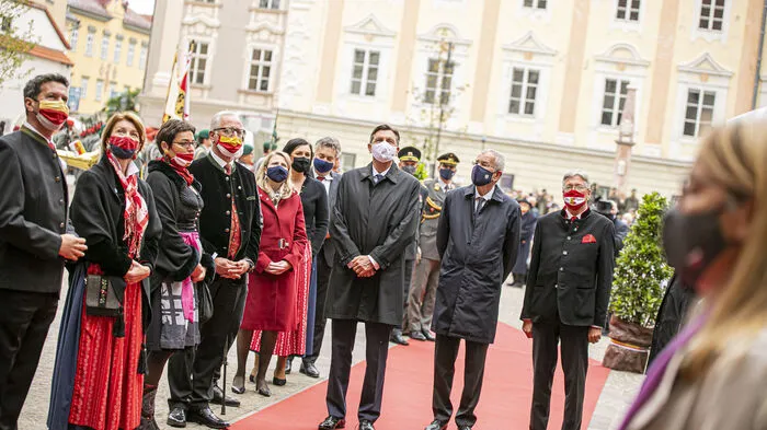 Beim Festakt dabei: Sloweniens Staatspräsident Borut Pahor, Bundespräsident Alexander Van der Bellen und Landeshauptmann Peter Kaiser