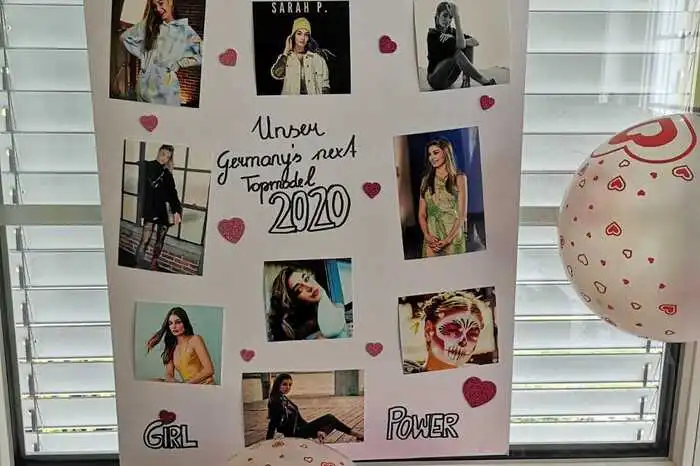 Vor dem Finale wurden fleißig Plakate von Sarah als Unterstützung angefertigt.
