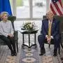 July 27, 2025, Turnberry, Scotland, UK:President Donald J. Trump participates in a Bilateral with the President of the European Commission Ursula von der Leyen at the Trump Turnberry golf course in Turnberry, Scotland, Friday, July 27, 2025. Turnberry UK - ZUMAz03_ 20250727_shc_z03_088 Copyright: xWhitexHousex