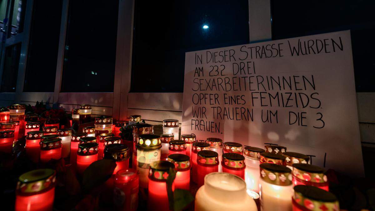 Kerzen am Tatort in Wien-Brigittenau