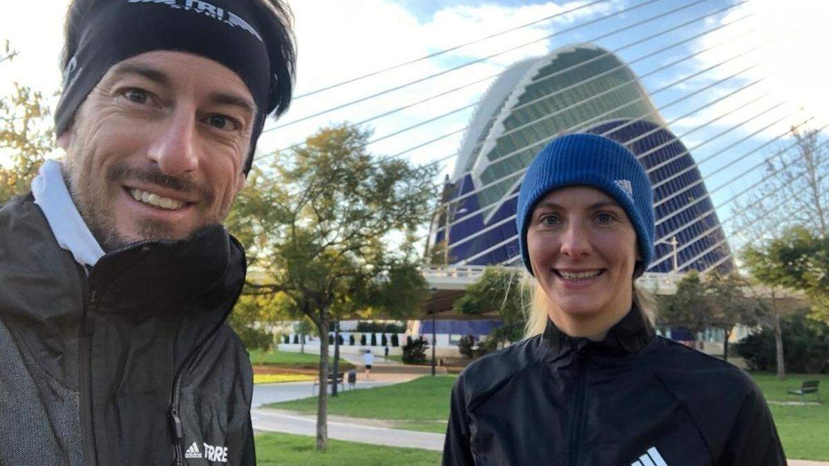 Eva Wutti mit Trainer Herwig Reupichler in Valencia 