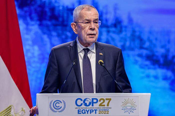 Alexander Van der Bellen bei seiner Rede auf der Klimakonferenz in Sharm el-Sheikh