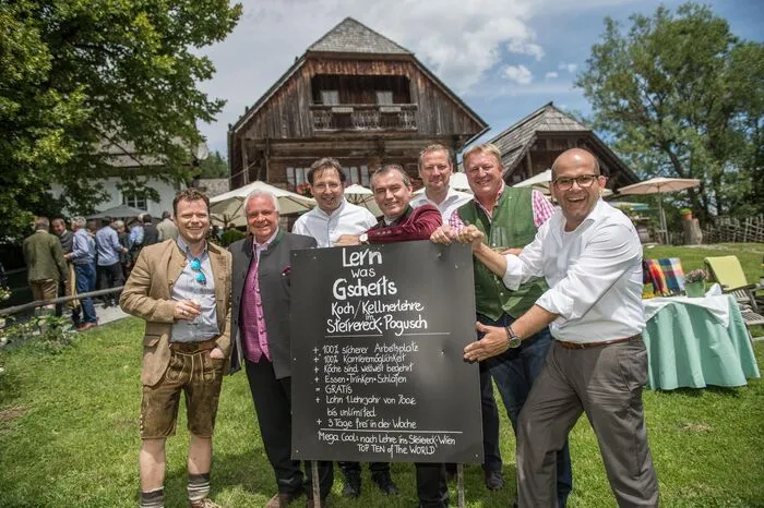 Spitzenköche auf Lehrlingssuche: Haubenkoch Gerhard Fuchs, Eckhart Witzigmann, Heinz Reitbauer jun., Toni Mörwald, Andreas Döllerer, Franz Grossauer, Hans Peter Fink