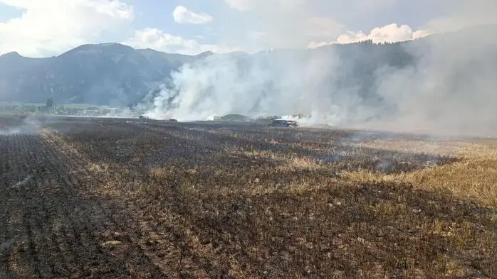 Der Acker war in Brand geraten