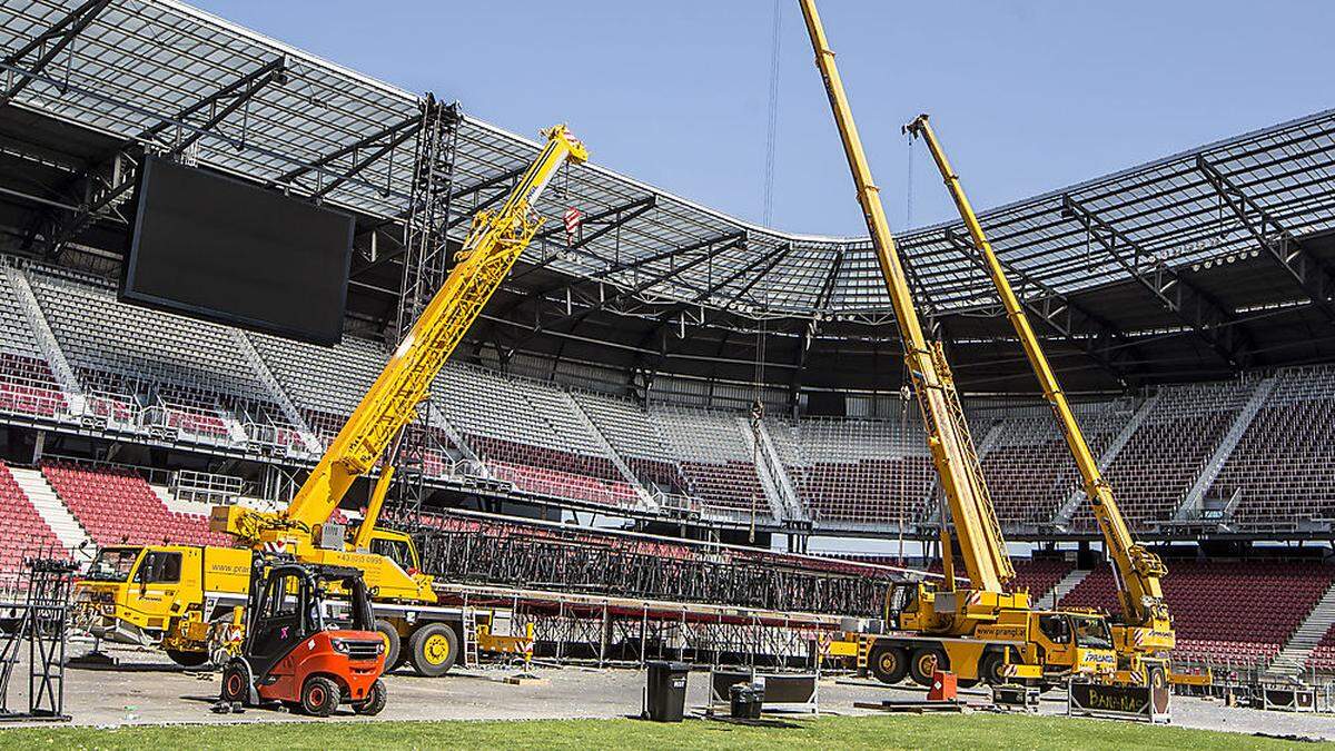 Bauarbeiten wird man 2019 im Klagenfurter Stadion häufig sehen