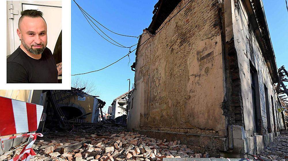 Danijel Mitar fand in seinem Heimatort Gornje Mokrice ähnliche Zerstörung vor wie auf diesem Bild aus Petrinja