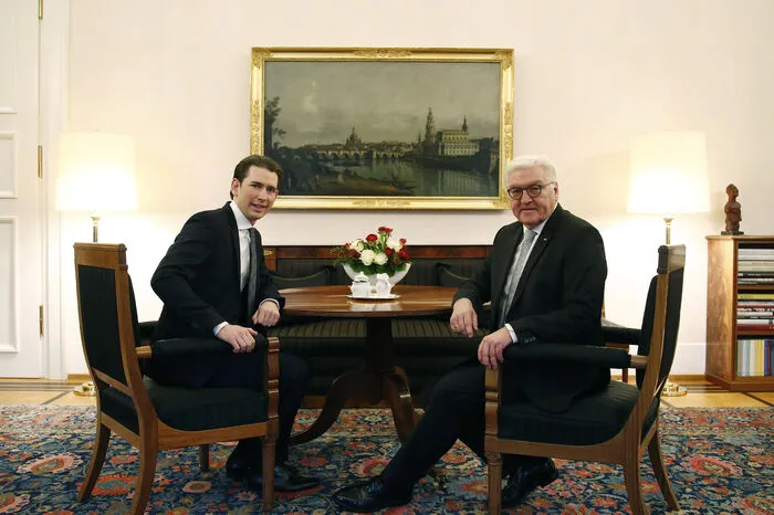 Zum Abschluss seines Berlin-Besuchs ist Bundeskanzler Sebastian Kurz am Donnerstagvormittag im Stadtteil Tiergarten von Frank-Walter Steinmeier empfangen worden.