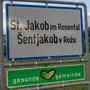 Ortstafel St. Jakob im Rosental,