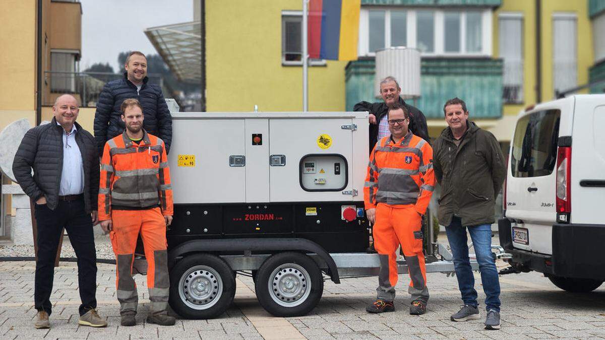 Roman Grechenig, Markus Egger, Michael Grutschnig, Wirtschaftshofleiter Hans Lagger, Horst Zwischenberge, Bürgermeister Thomas Schäfauer 