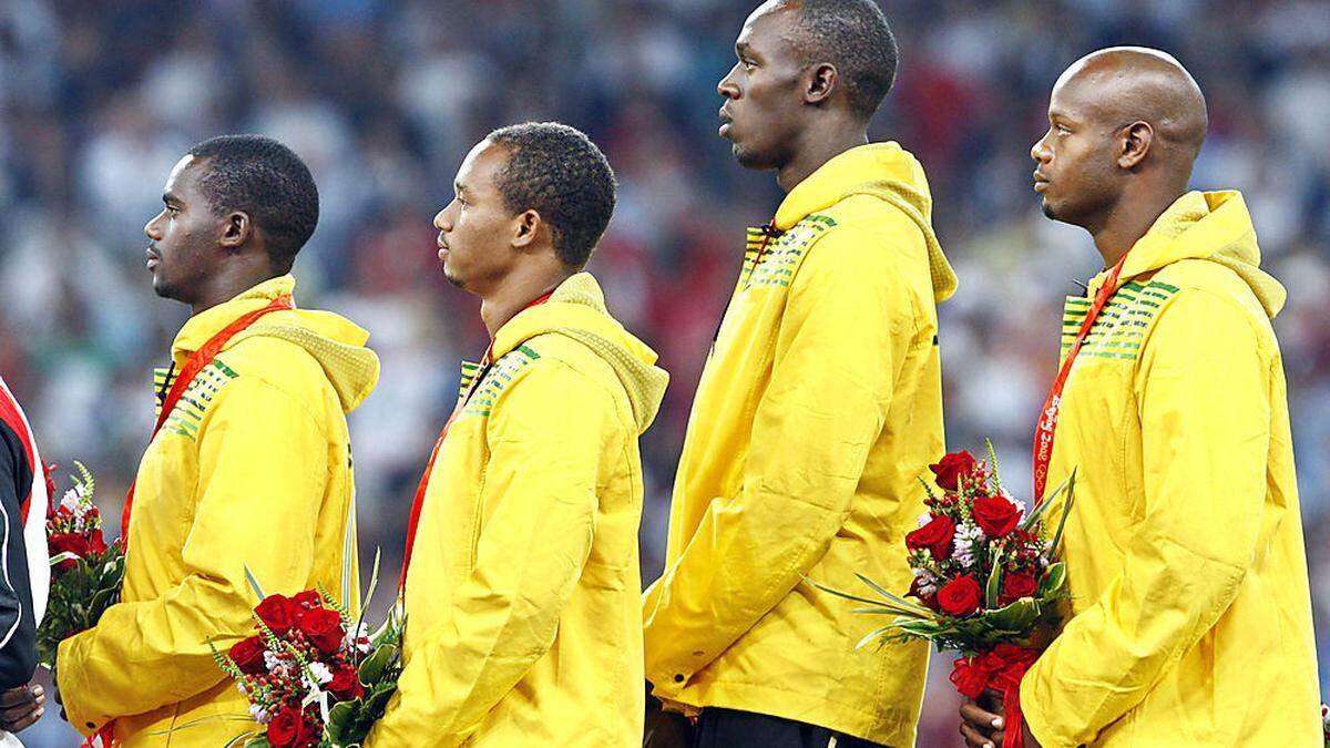 Nesta Carter, Michael Frater, Usain Bolt, Asafa Powell