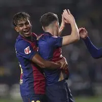 Sie sind die Gesichter der neuen Ära bei Barca: Lamine Yamal, Gavi und Pedri (von links)