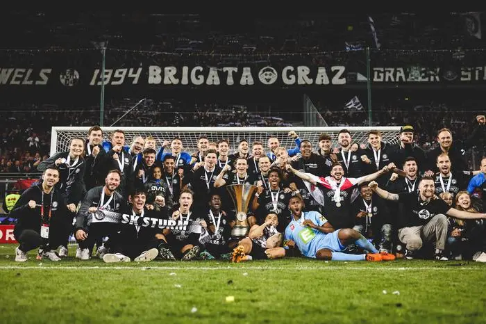 Der SK Sturm feierte 2023 in Klagenfurt den Titel im ÖFB-Cup