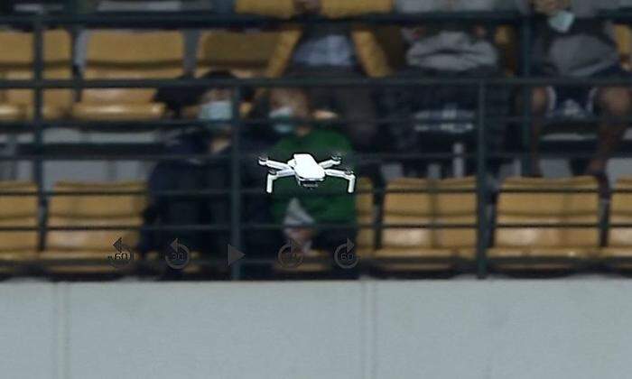 Stein des Anstoßes: Die Drohne im TV-Bild