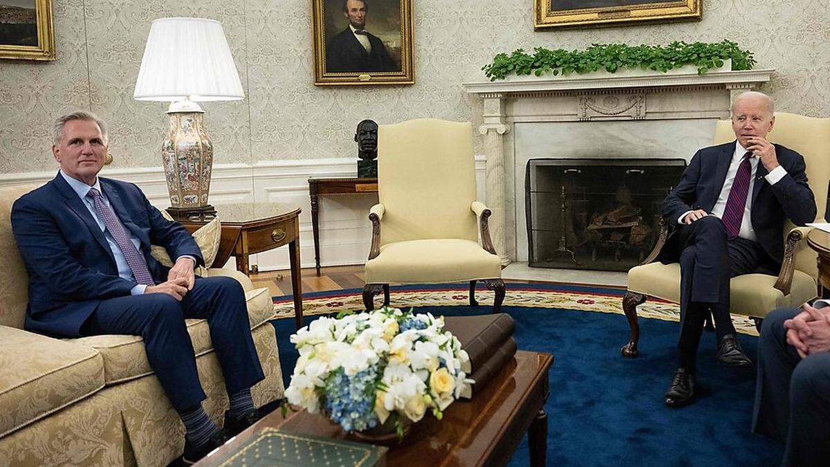 Kevin McCarthy und US-Präsident Joe Biden, Anfang Mai im Oval Office